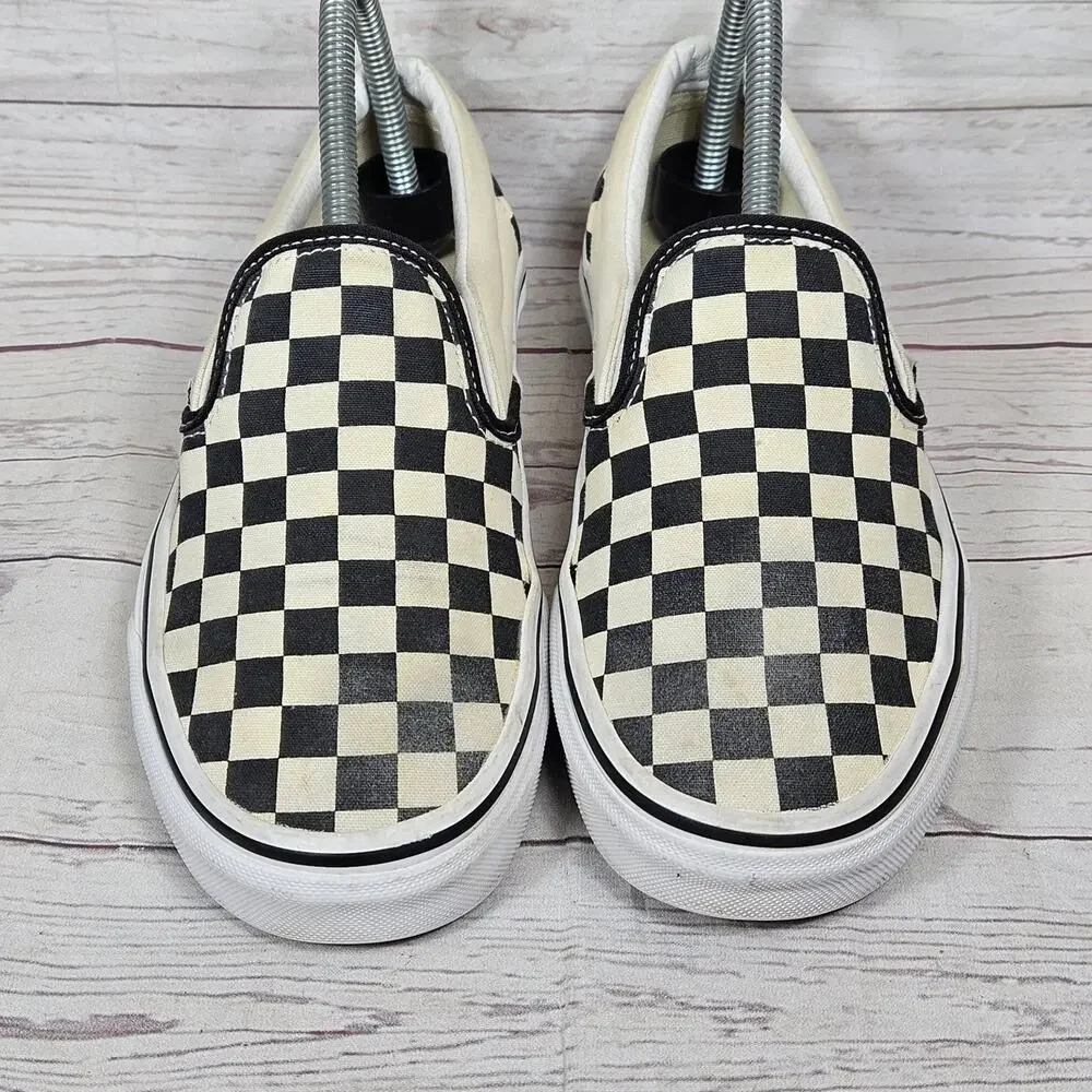 Vans Slip On Shoes Women's Black White Checkerboard US 8 Canvas
